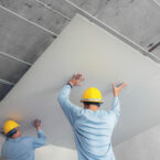 Ceiling installation with acoustic panels With professional technicians